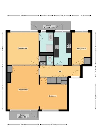 Floorplan - Generaal Spoorlaan 327, 2283 GH Rijswijk